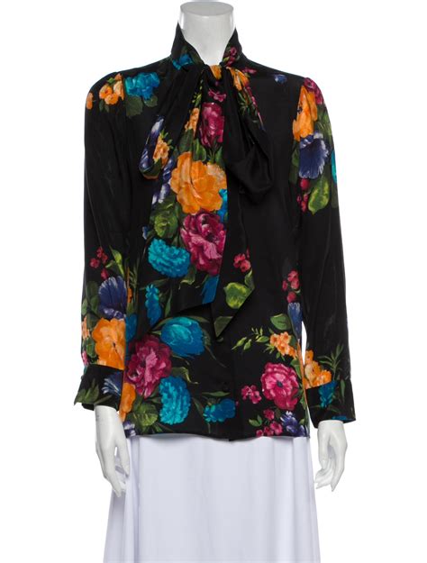 gucci collection silk birds floral blouse|gucci decorative blouses.